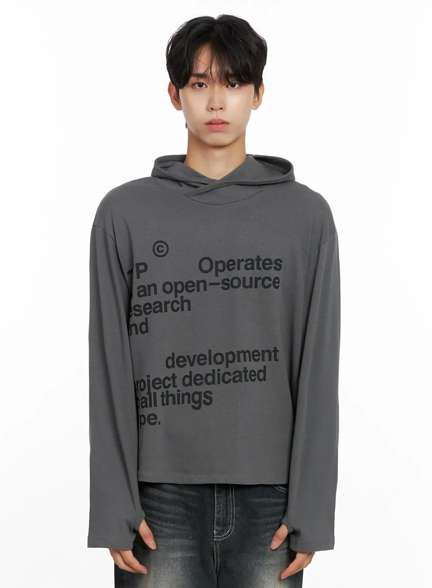 Men's Lettering Hand Warmer Hoodie IO516 - Image 17
