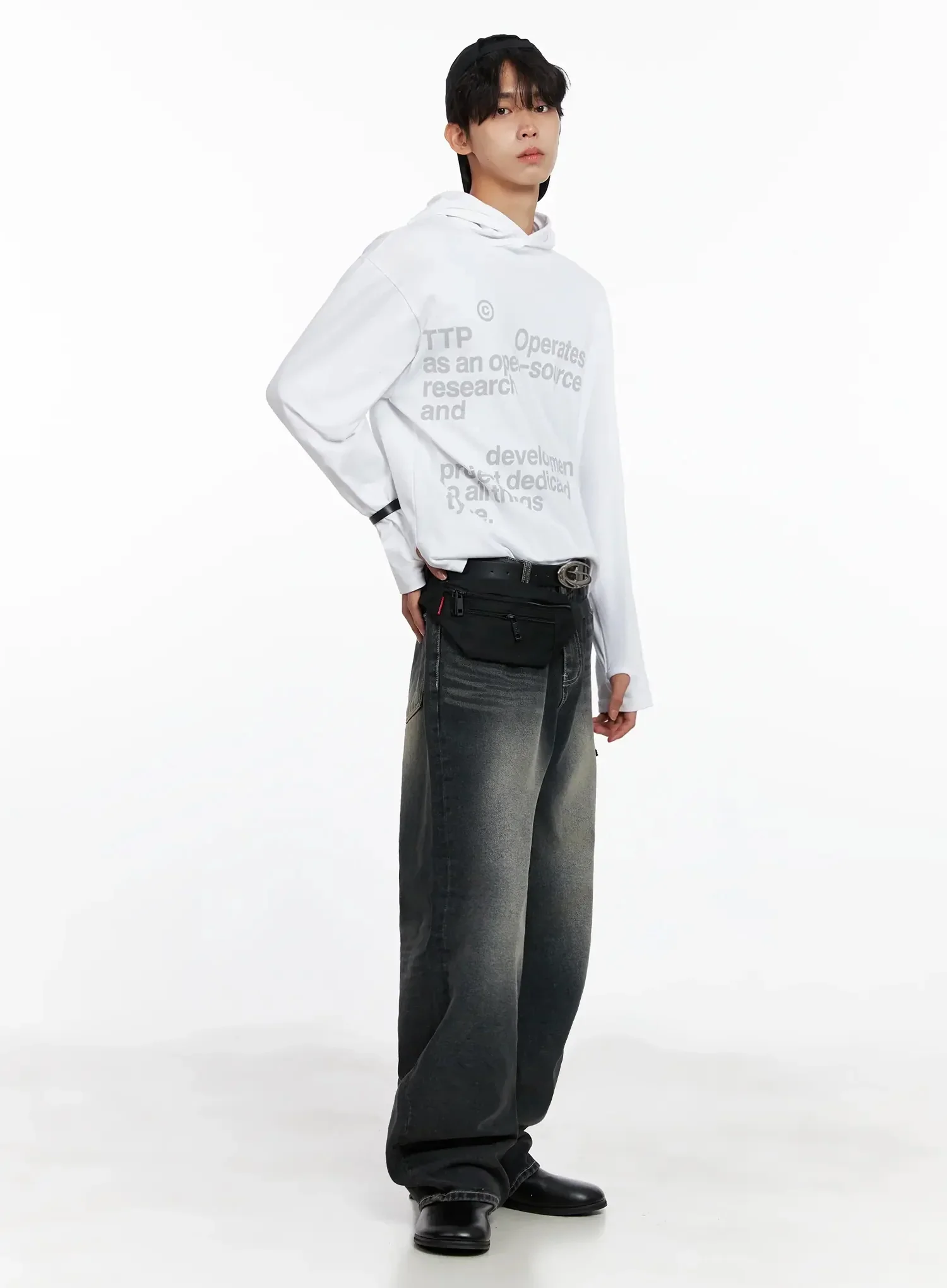 Men's Lettering Hand Warmer Hoodie IO517 - Image 14