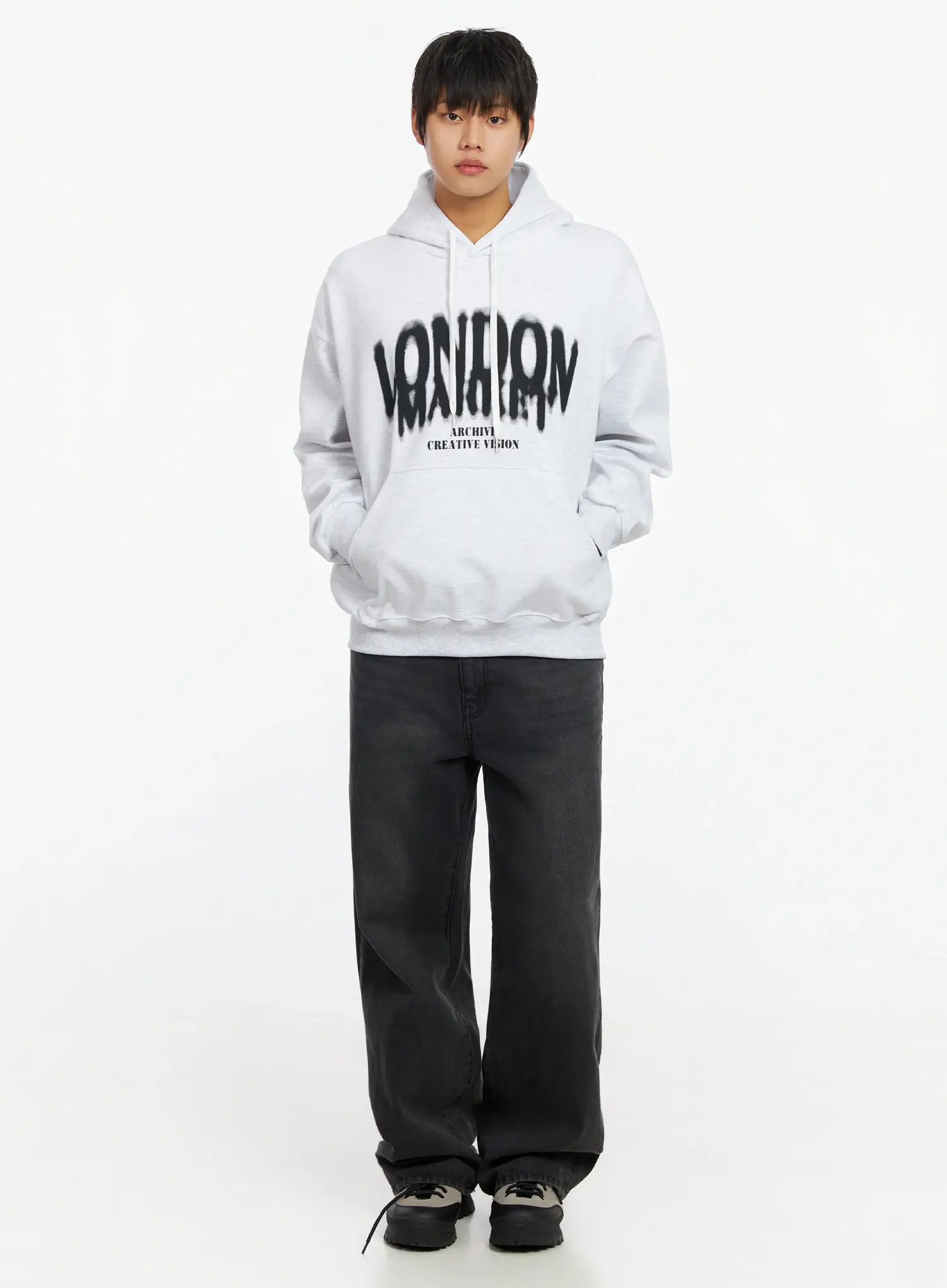 Men's Lettering Hoodie IF503 - Image 2