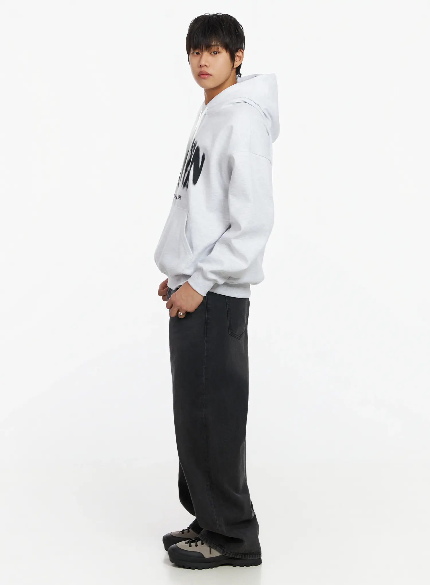 Men's Lettering Hoodie IF503 - Image 7