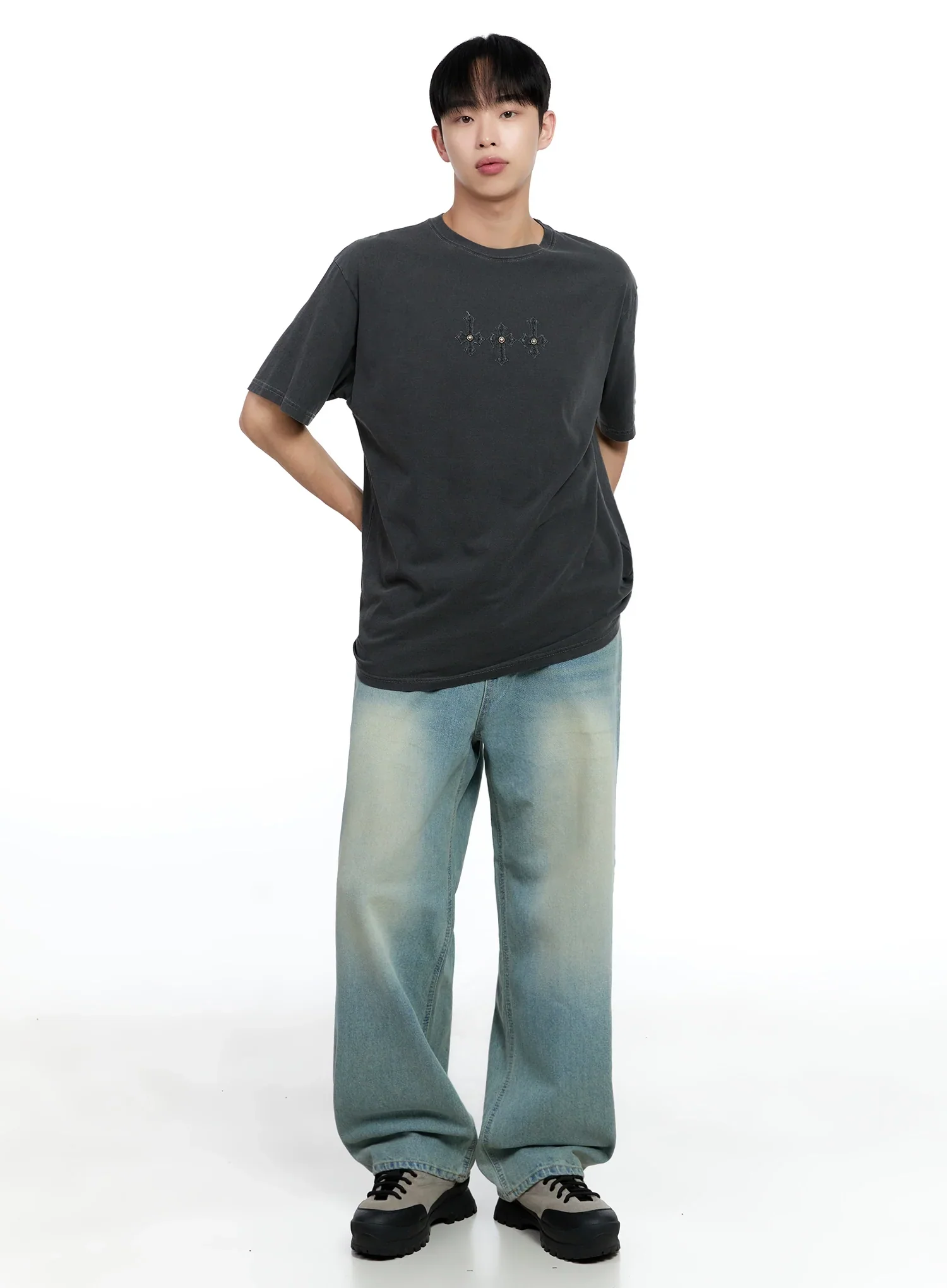 Men's Light-Wash Baggy Jeans IG520