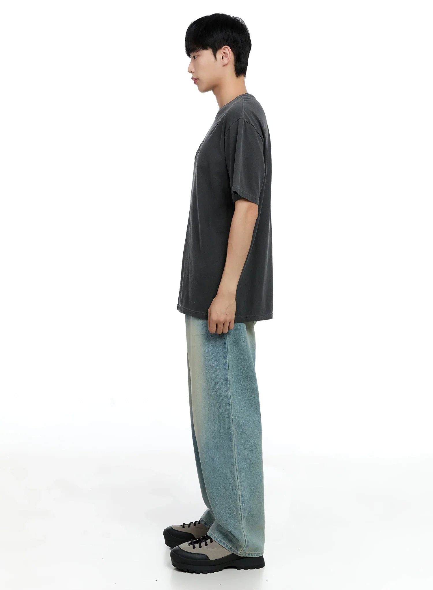 Men's Light-Wash Baggy Jeans IG520 - Image 10