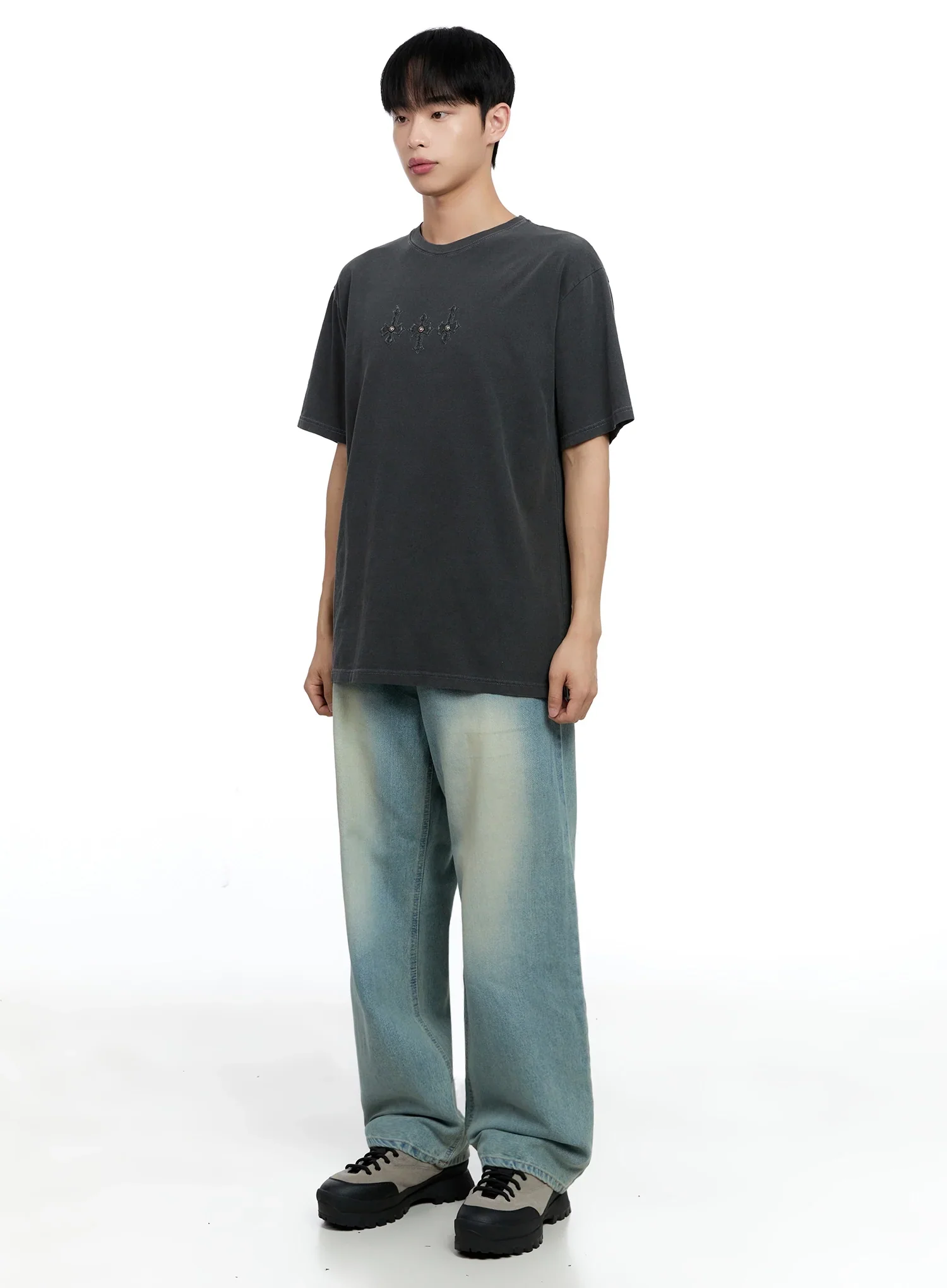 Men's Light-Wash Baggy Jeans IG520 - Image 12