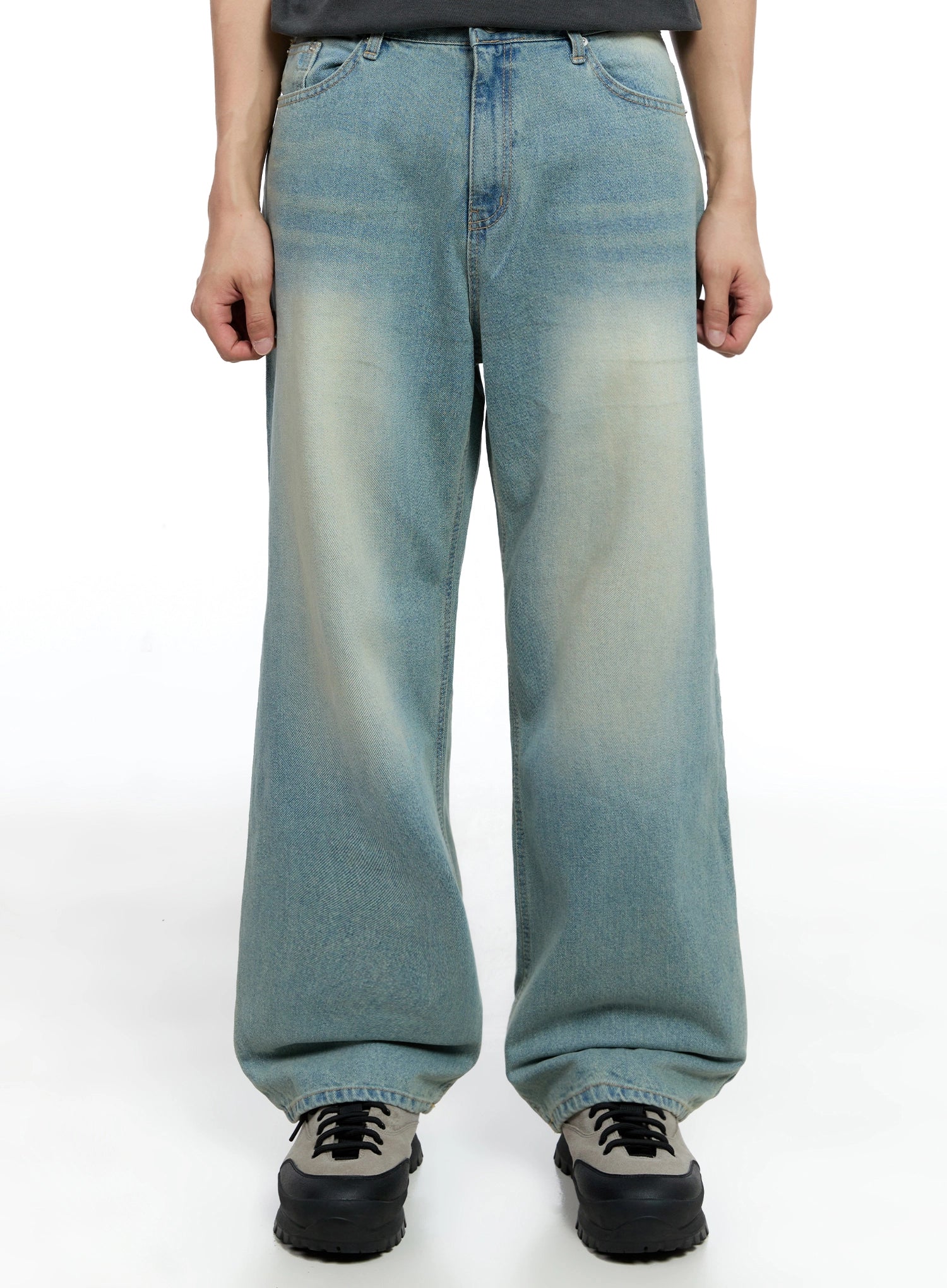 Men's Light-Wash Baggy Jeans IG520 - Image 2