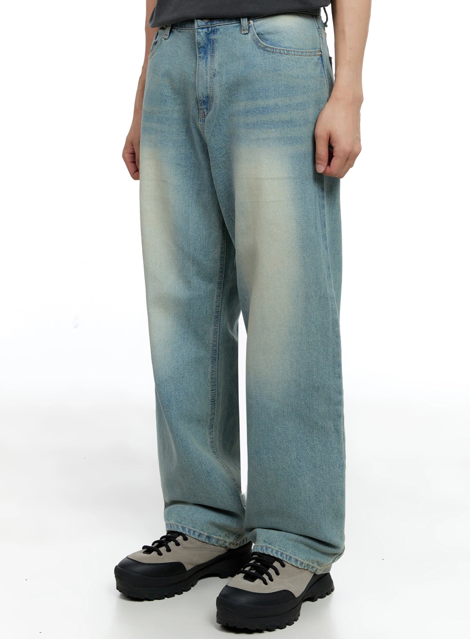 Men's Light-Wash Baggy Jeans IG520 - Image 6