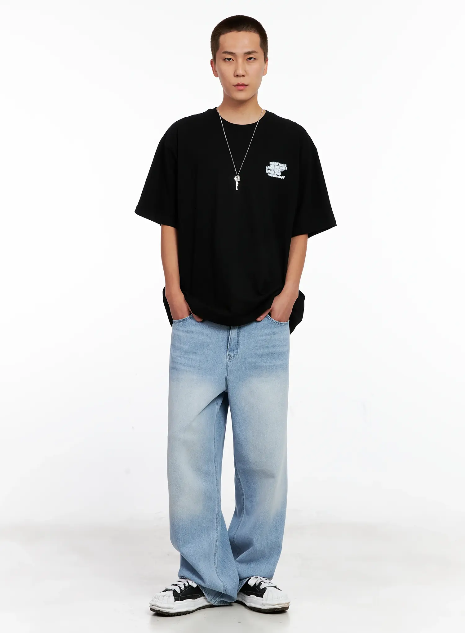 Men's Light-Wash Denim Jeans IG508 - Image 13