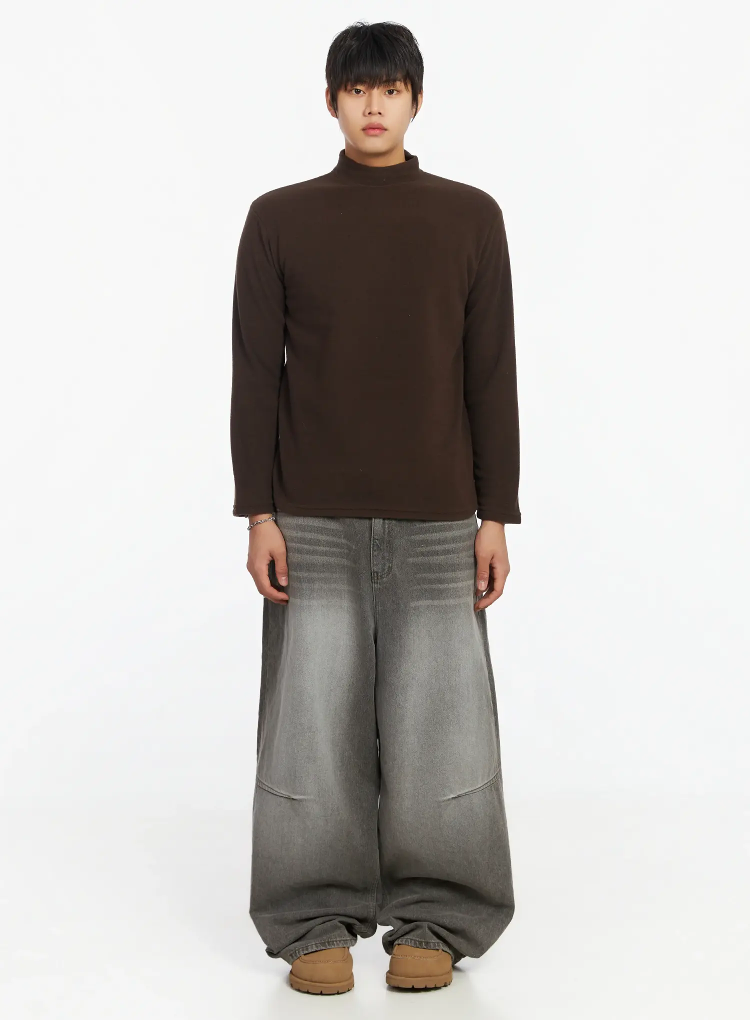 Men's Light Wash Wide Leg Jeans IF503 - Image 3