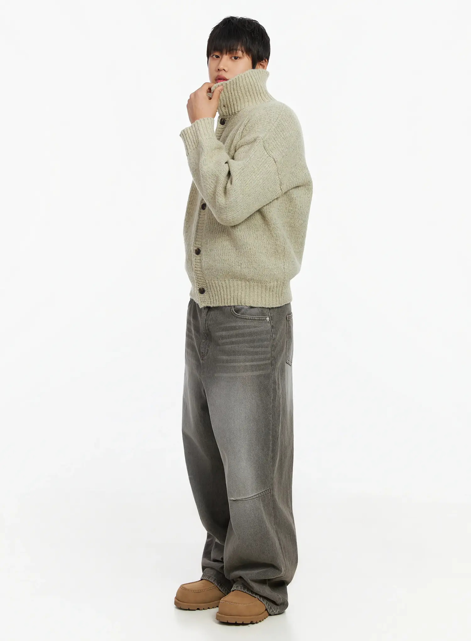 Men's Light Wash Wide Leg Jeans IF503 - Image 9