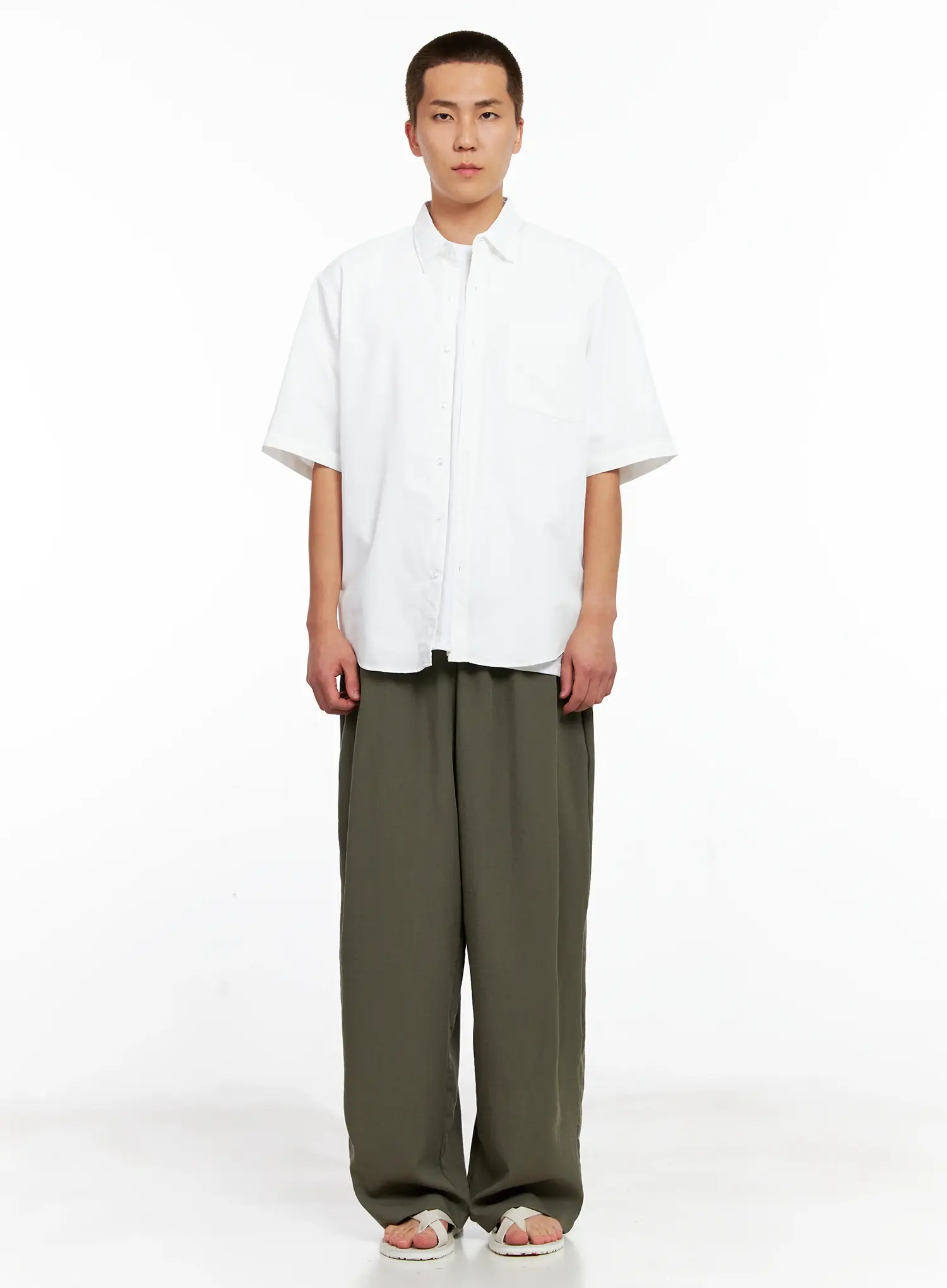 Men's Linen Pintuck Slacks IG511 - Image 3