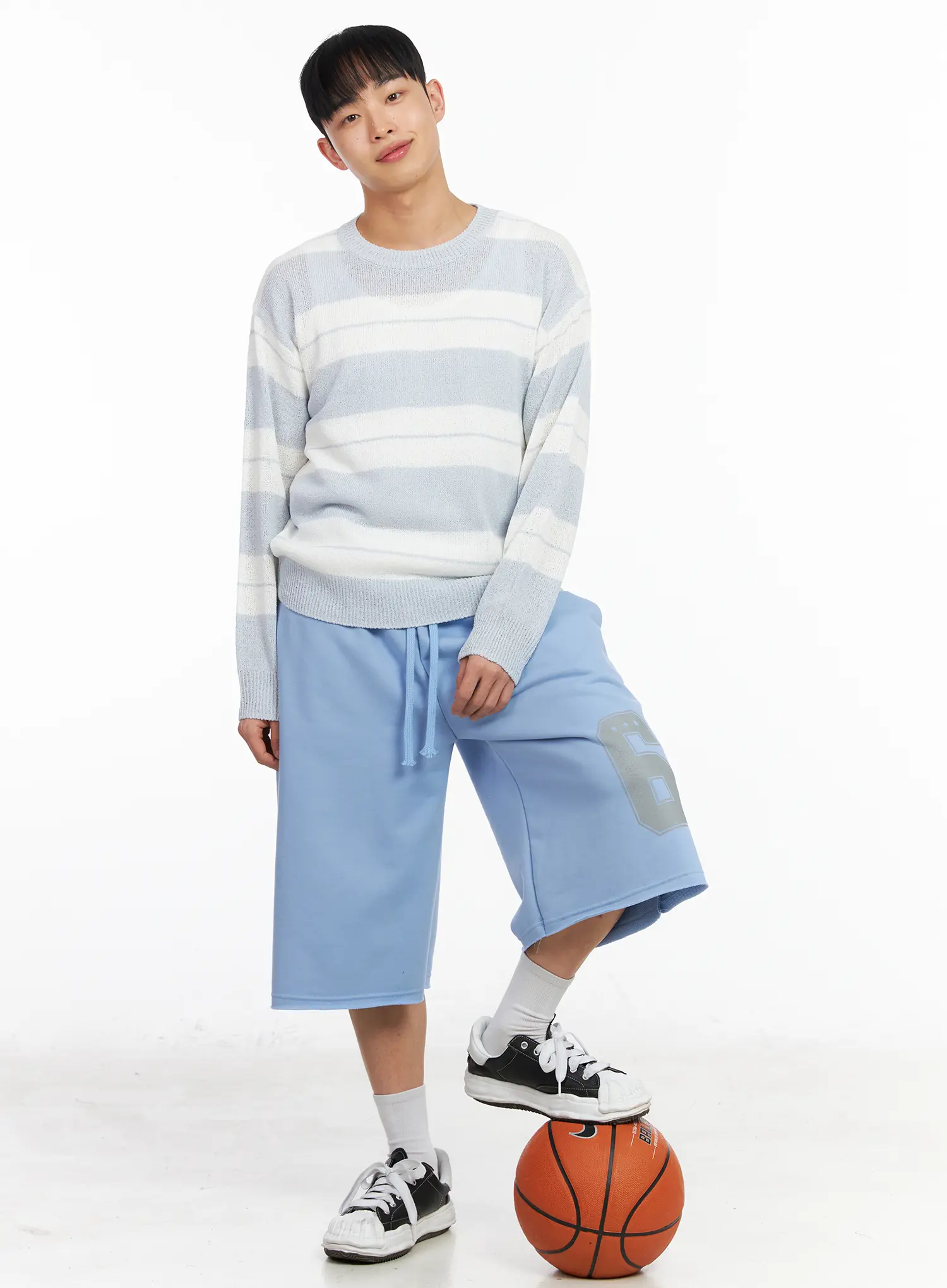 Men's Logo Print Bermuda Sweat Shorts IA502 - Image 4