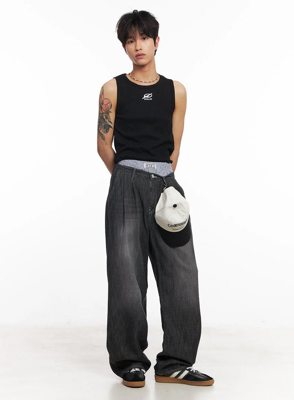 Men's Logo Slim Tank Top IY508 - Image 2