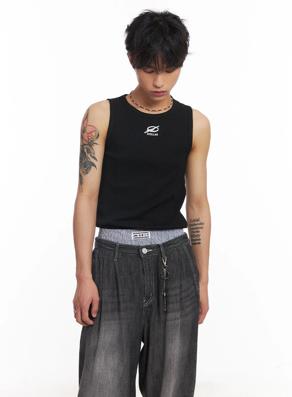 Men's Logo Slim Tank Top IY508 - Image 3