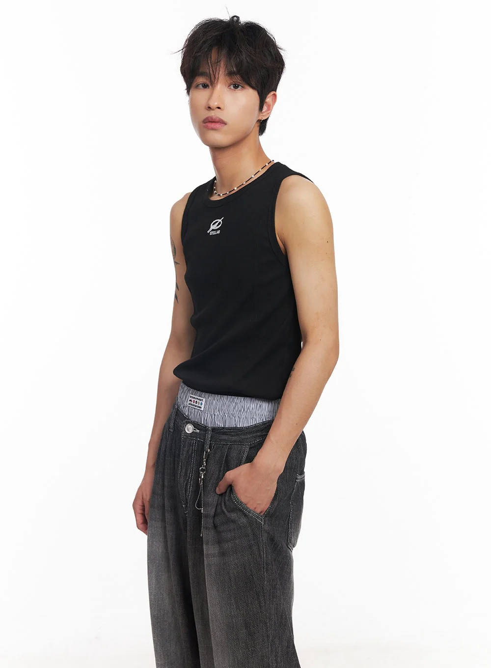 Men's Logo Slim Tank Top IY508 - Image 4