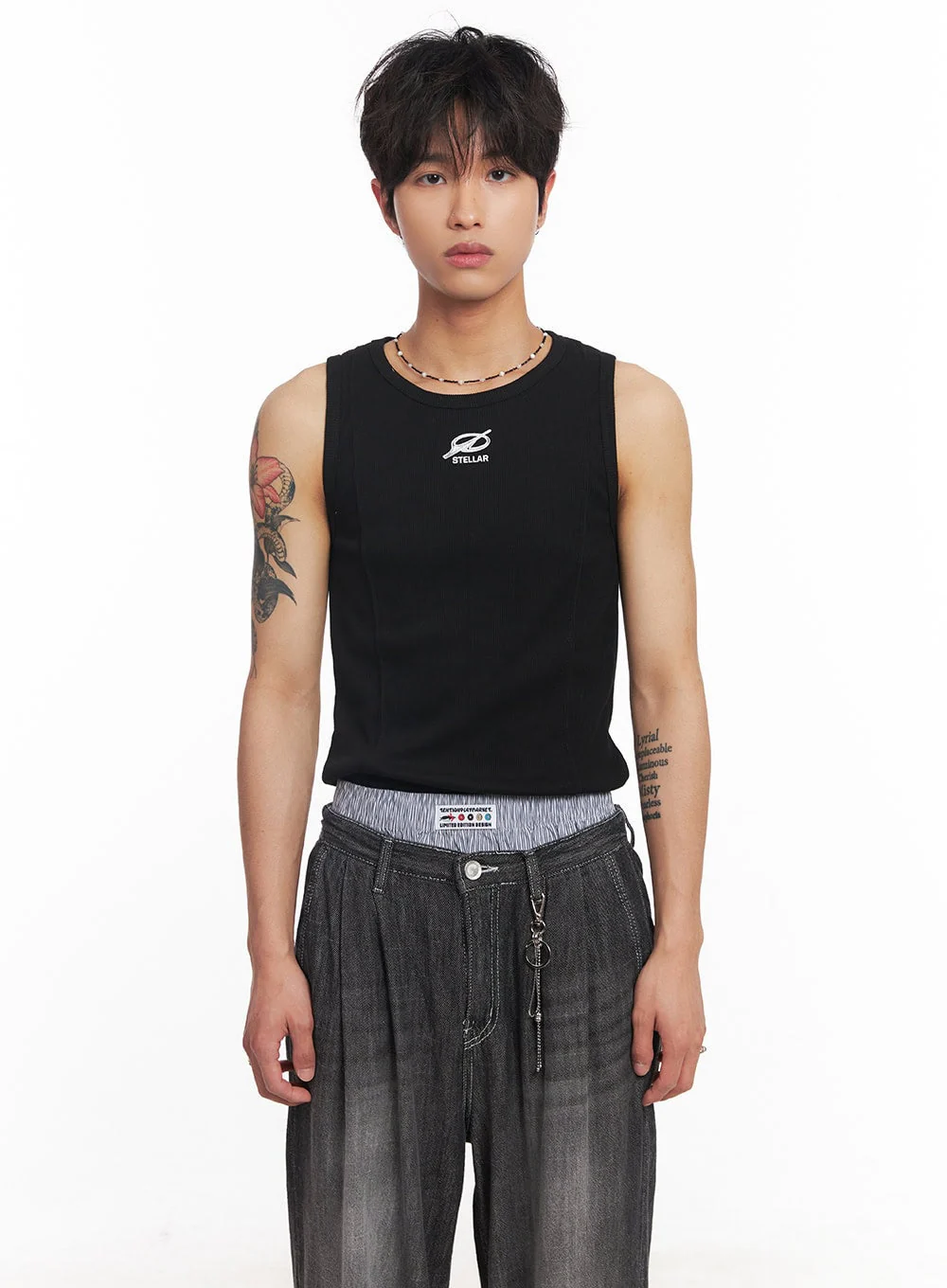 Men's Logo Slim Tank Top IY508 - Image 5