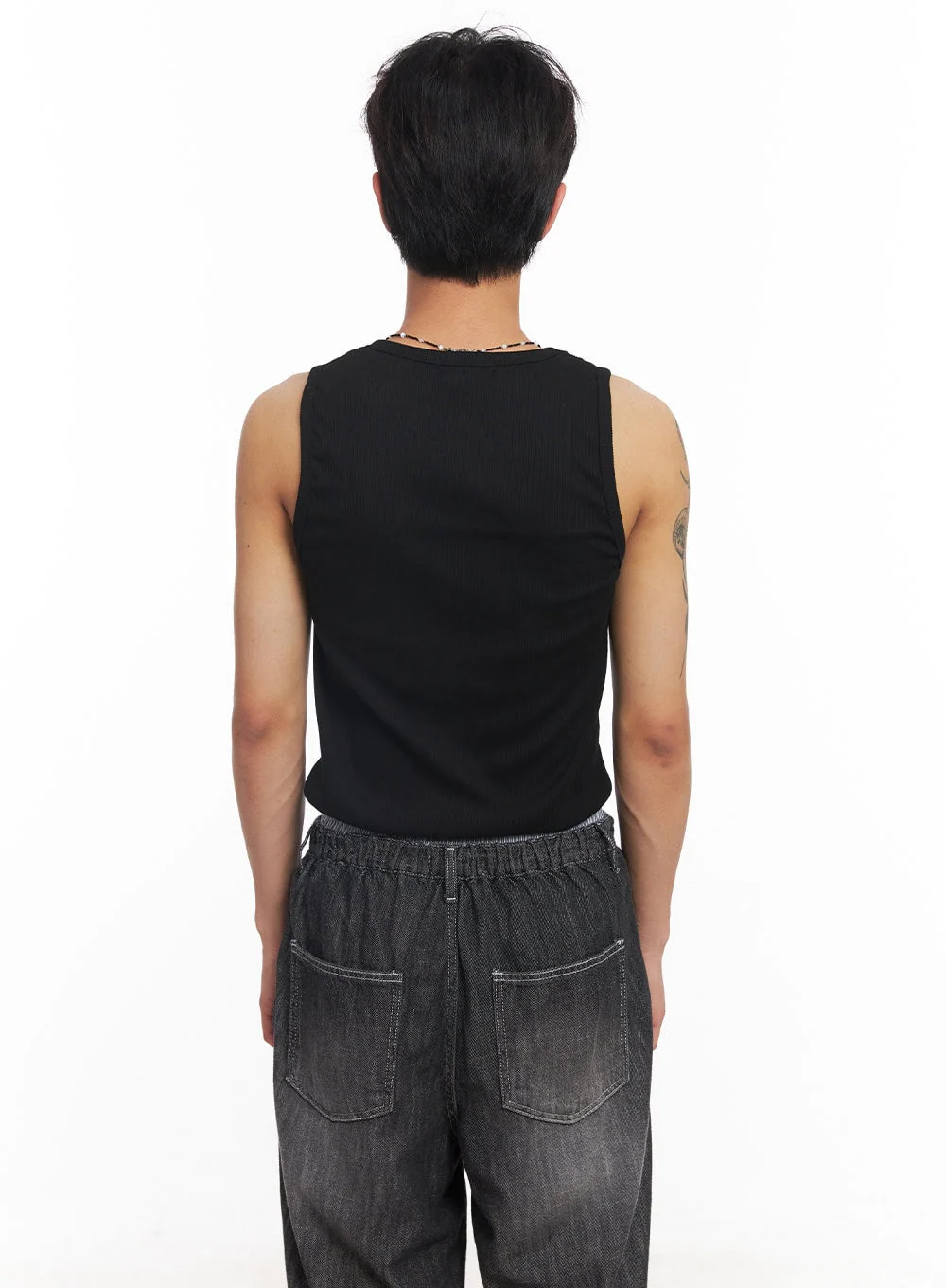 Men's Logo Slim Tank Top IY508 - Image 7