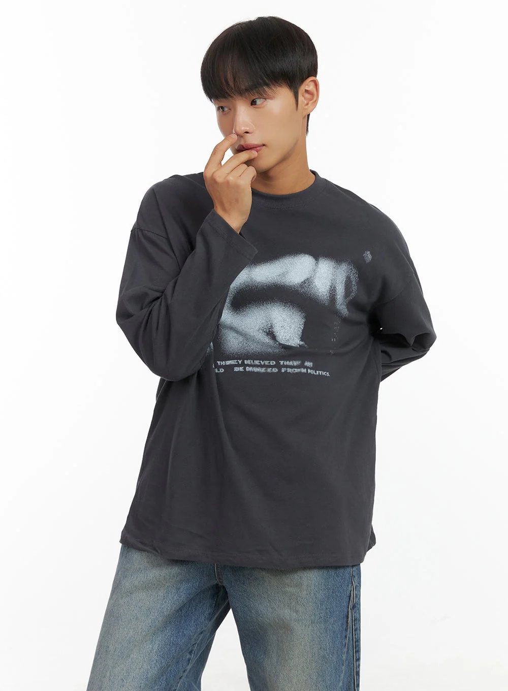 Men's Long Sleeve Casual Graphic Cotton Tee CO408 - Image 2