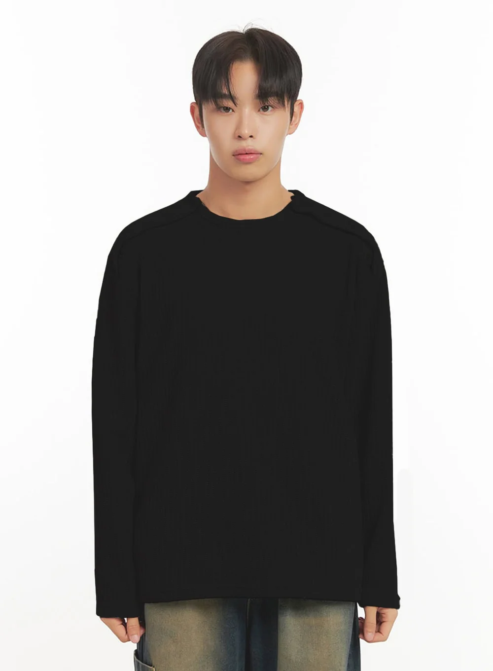 Men's Long Sleeve Solid Sweater ID406 - Image 11