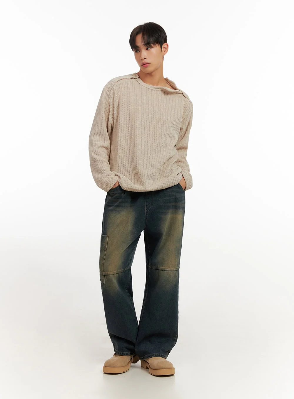 Men's Long Sleeve Solid Sweater ID406 - Image 2