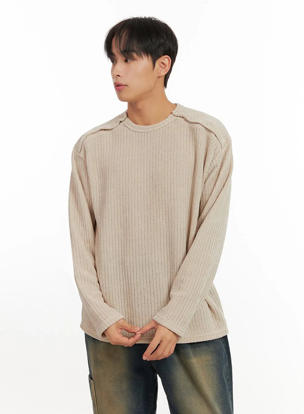 Men's Long Sleeve Solid Sweater ID406 - Image 3