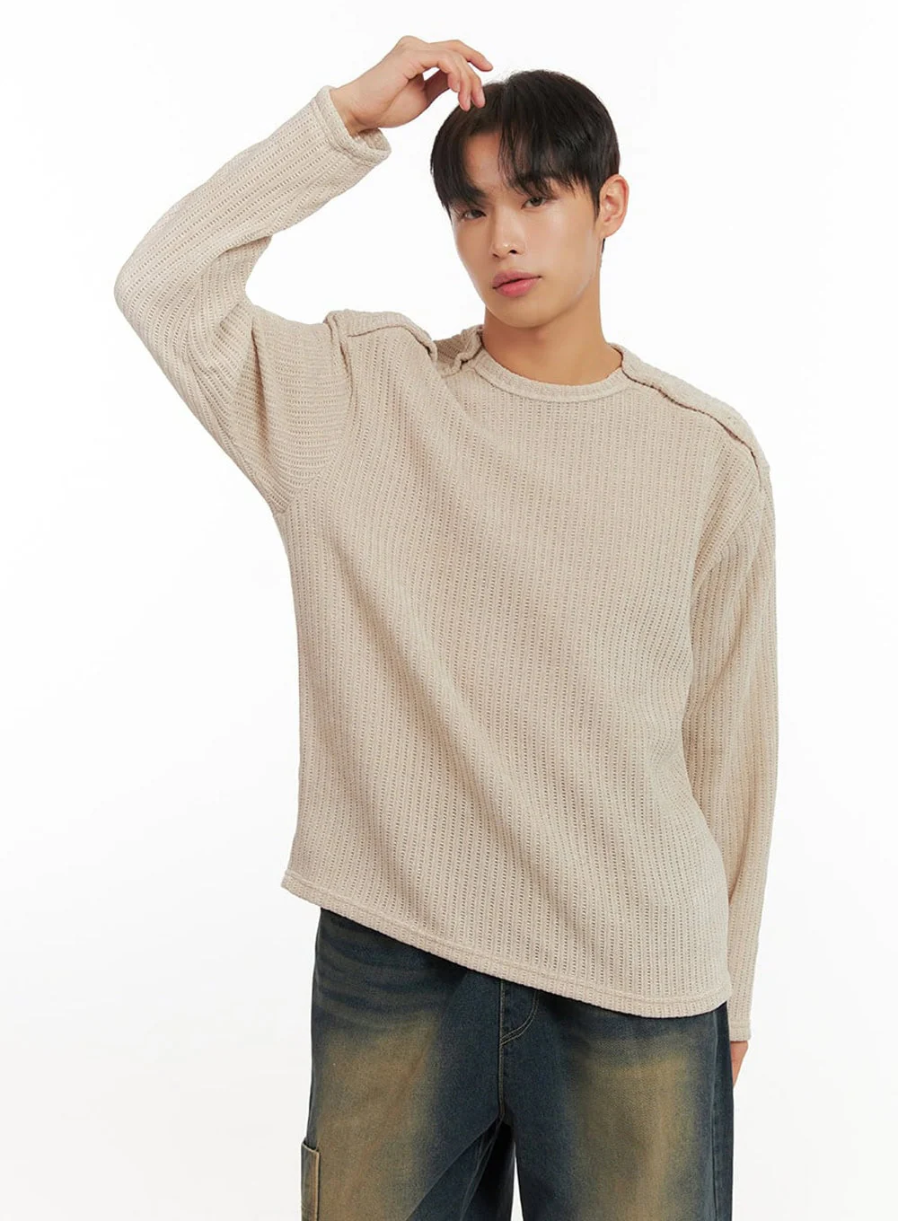Men's Long Sleeve Solid Sweater ID406 - Image 4