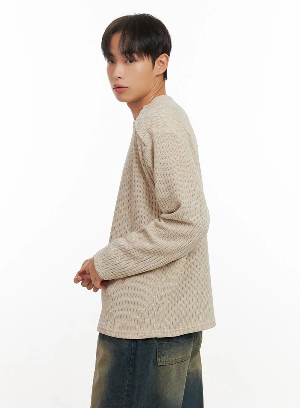 Men's Long Sleeve Solid Sweater ID406 - Image 5