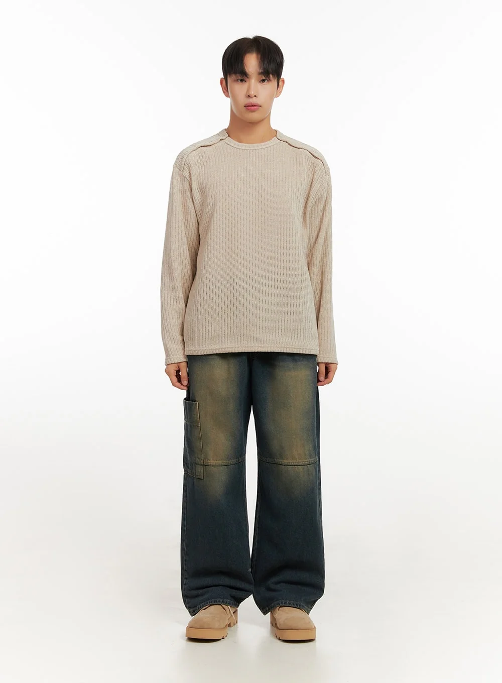 Men's Long Sleeve Solid Sweater ID406 - Image 6