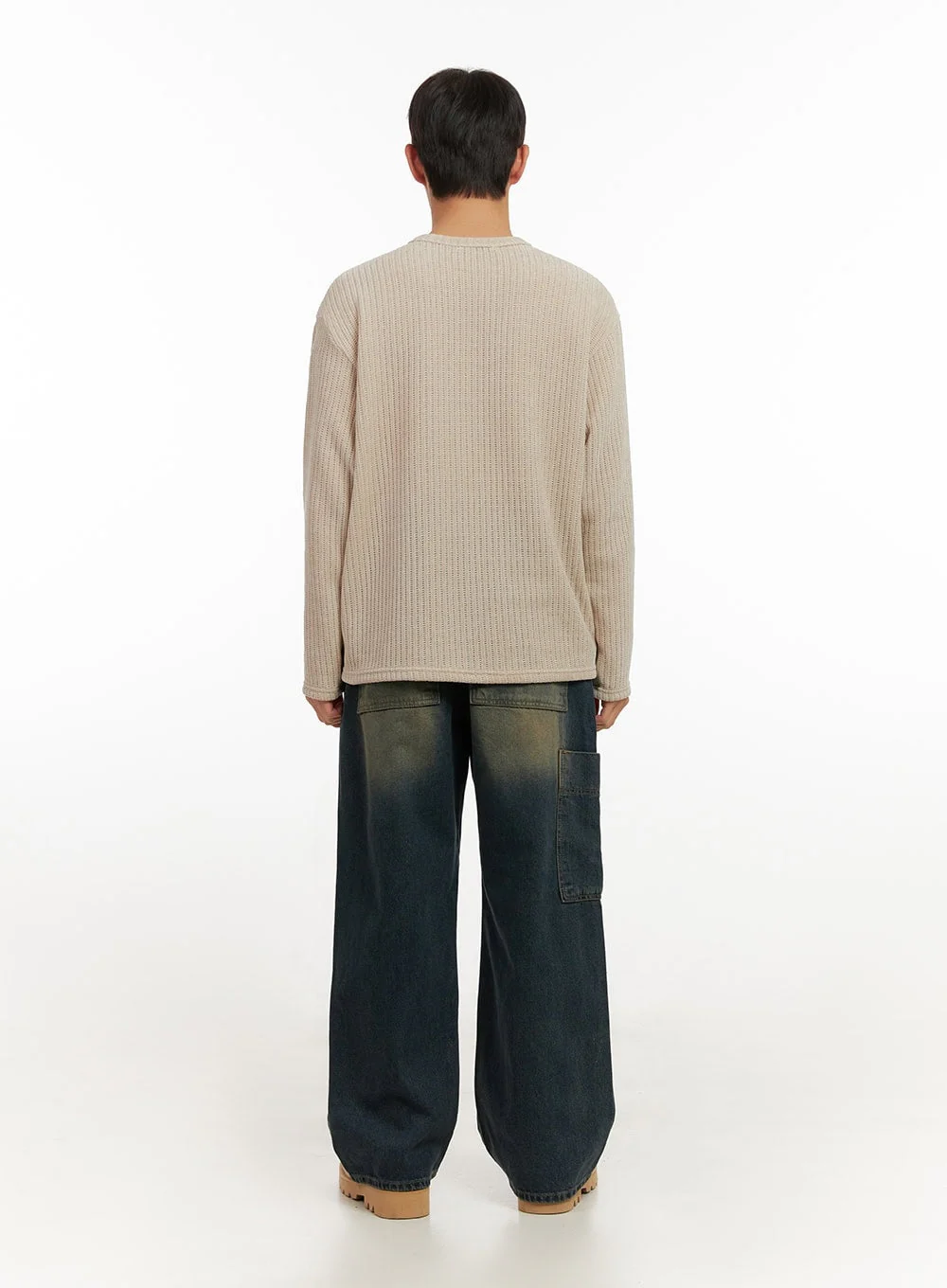 Men's Long Sleeve Solid Sweater ID406 - Image 8