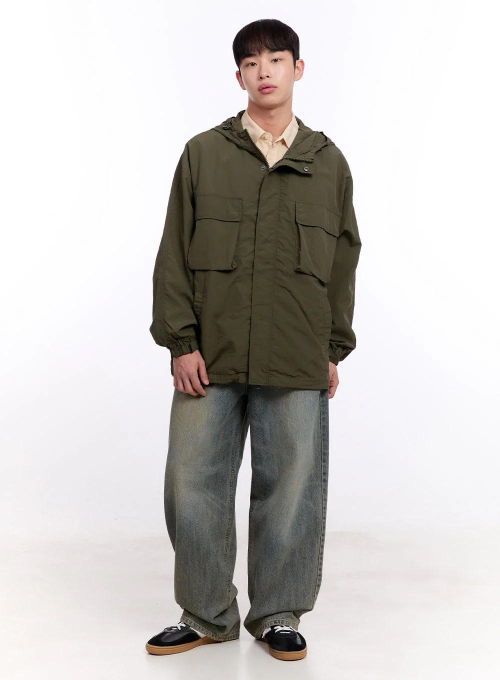 Men's Loose-Fit Long Sleeve Collared Shirt IM512 - Image 13