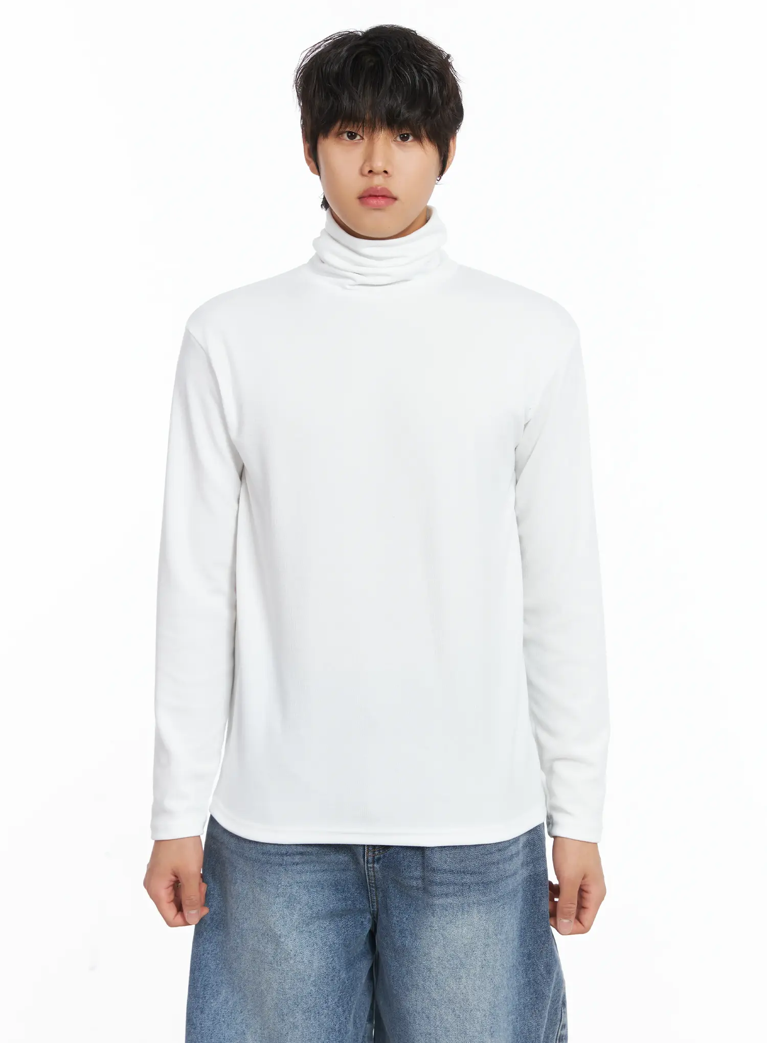 Men's Loose Fit Turtleneck Long Sleeve Top IJ512 - Image 15