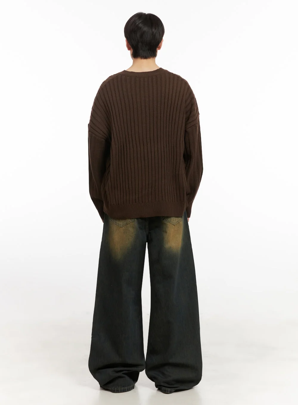 Men's Loose-Fit V-Neck Sweater IJ517 - Image 10