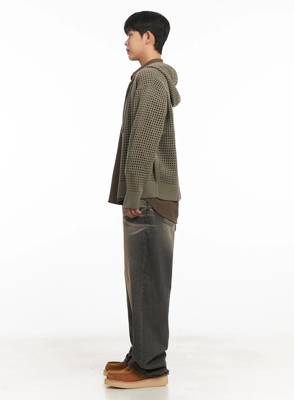 Men's Mesh Knit Hooded Zip-Up Jacket IM514 - Image 10