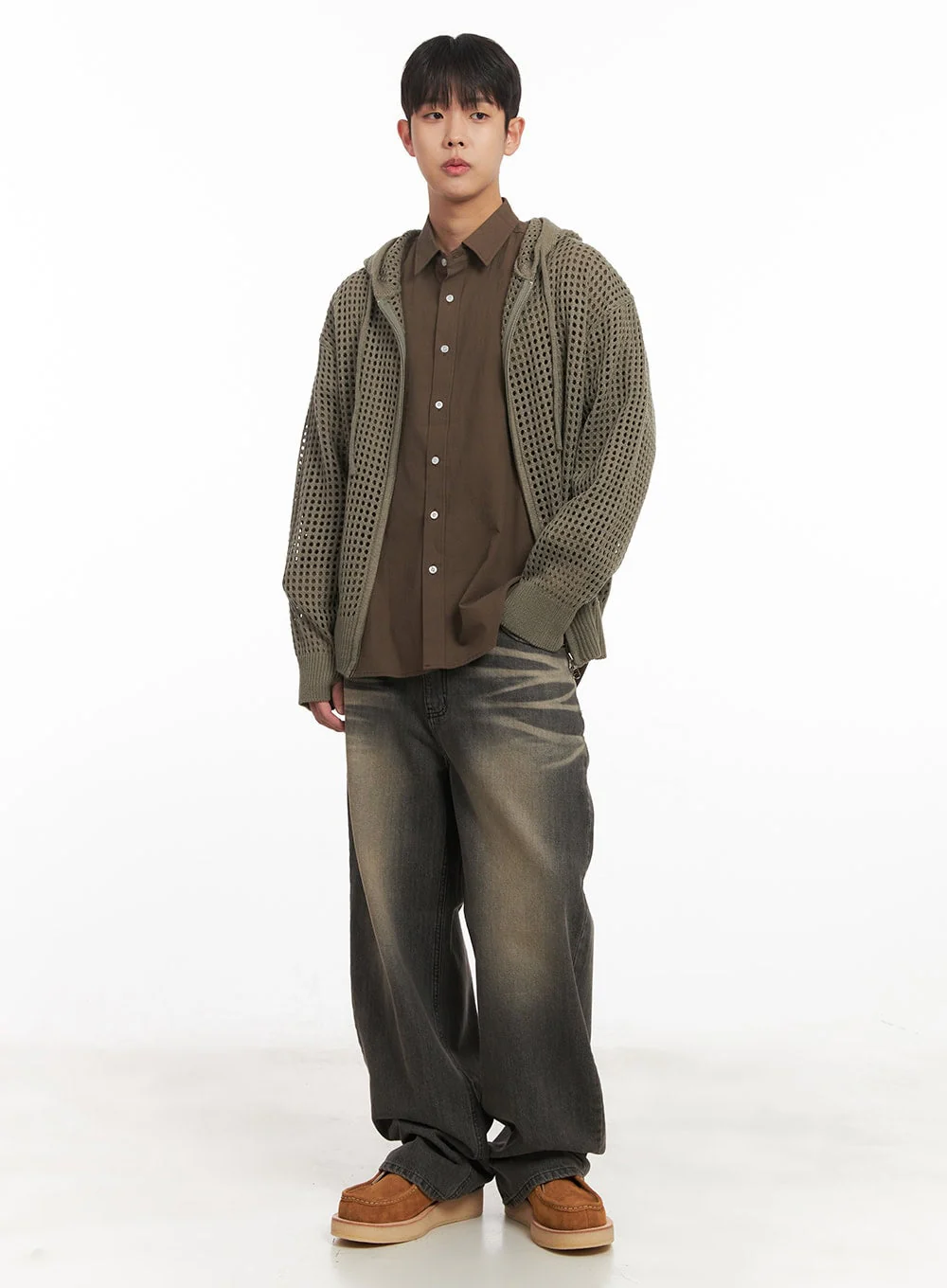 Men's Mesh Knit Hooded Zip-Up Jacket IM514 - Image 12