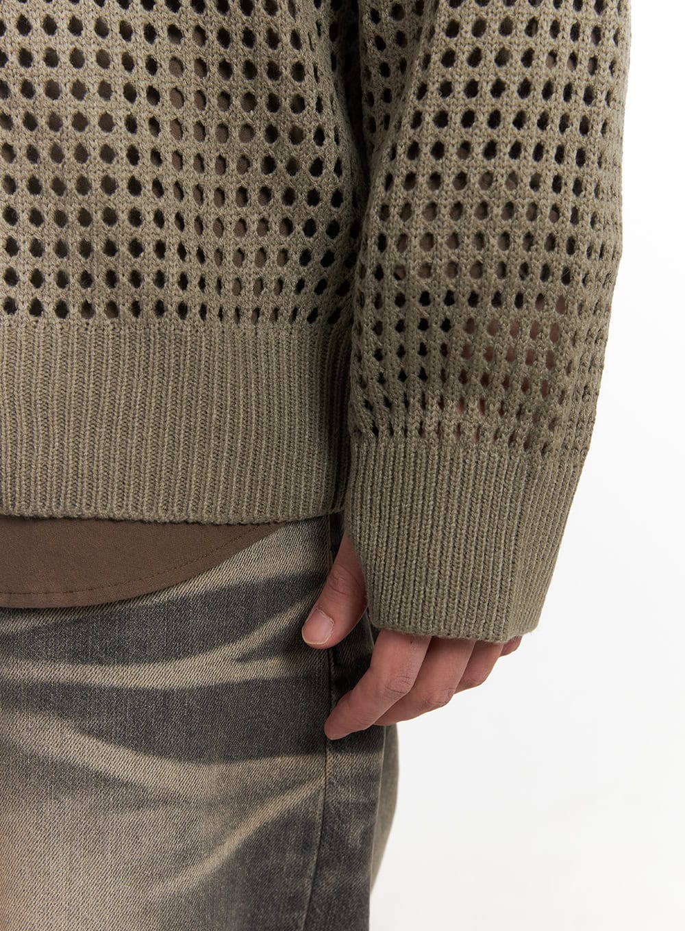Men's Mesh Knit Hooded Zip-Up Jacket IM514 - Image 7