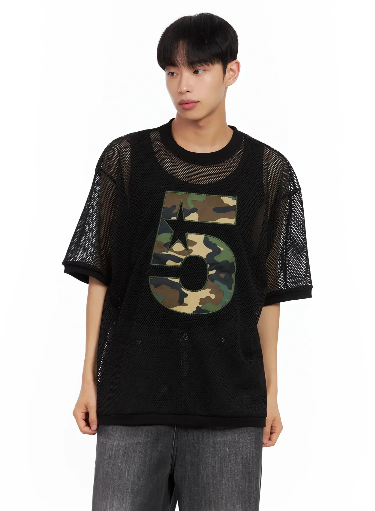 Men's Mesh Star Jersey Tee IL516 - Image 11
