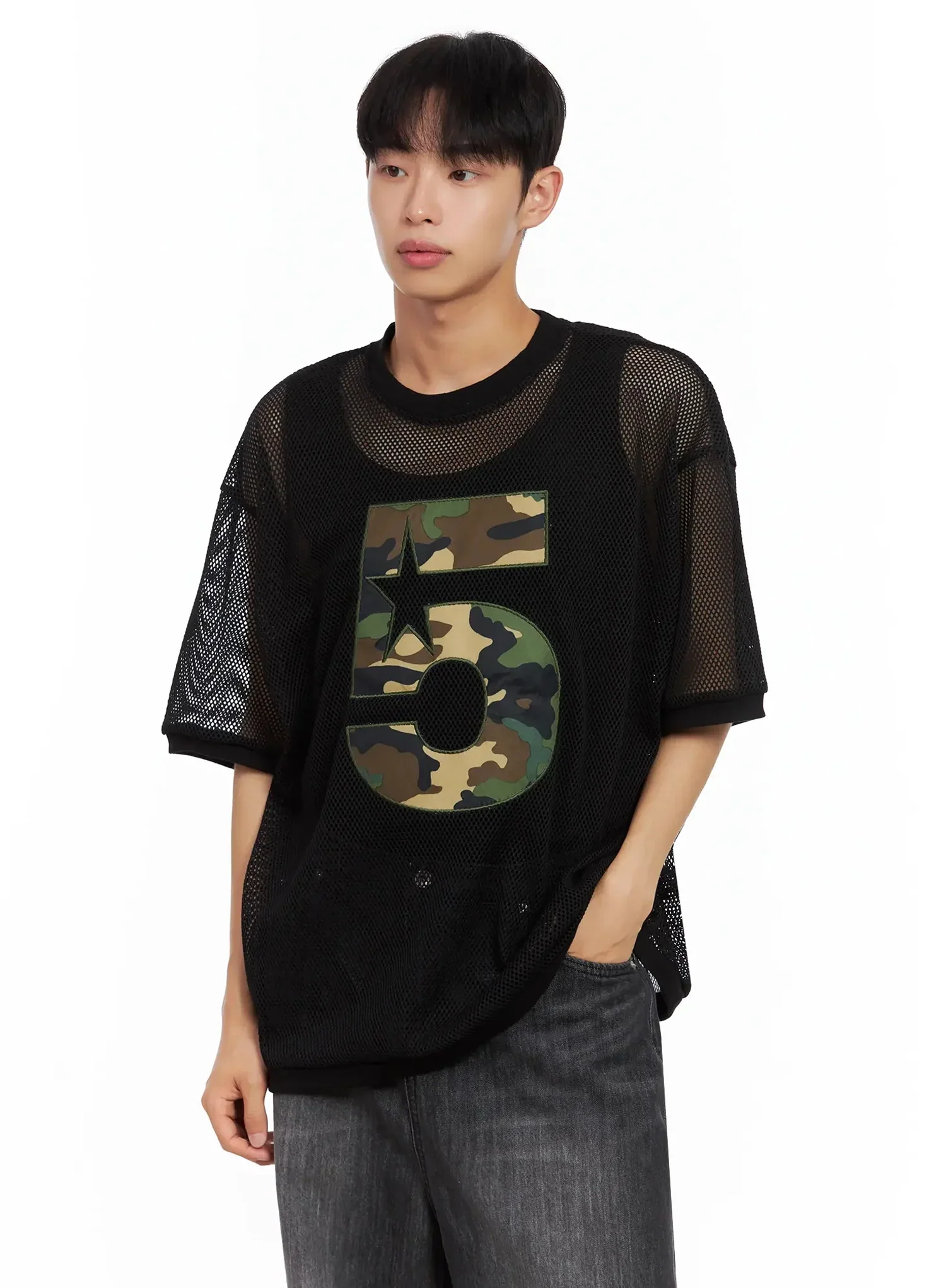Men's Mesh Star Jersey Tee IL516 - Image 6