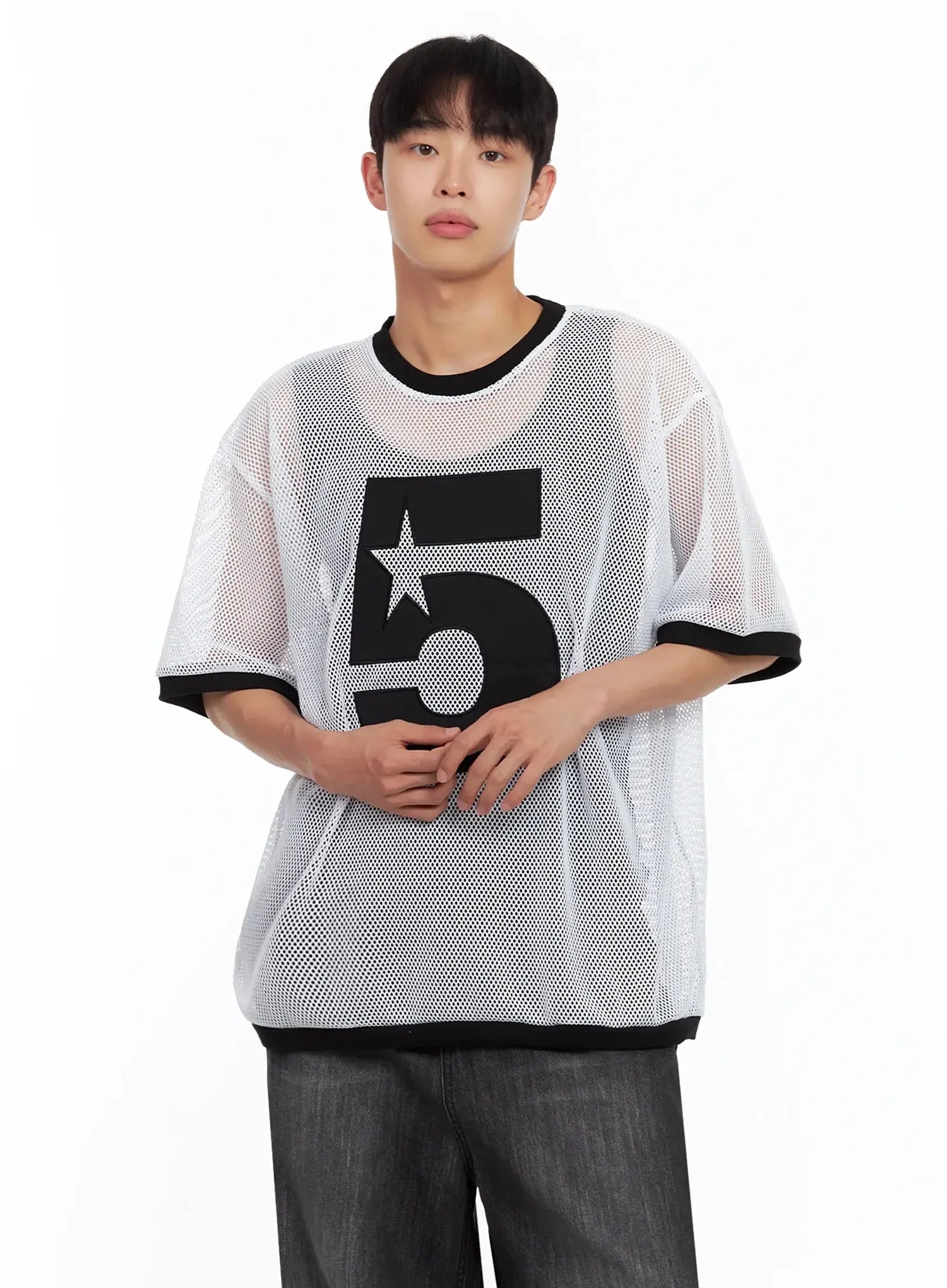 Men's Mesh Star Jersey Tee IL516 - Image 7