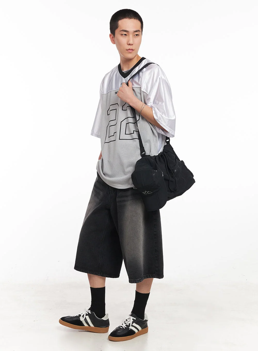 Men's Mesh V-Neck Graphic Tee IY505 - Image 14