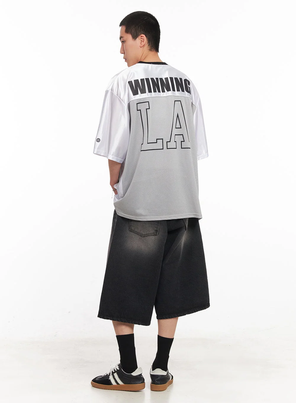 Men's Mesh V-Neck Graphic Tee IY505 - Image 2