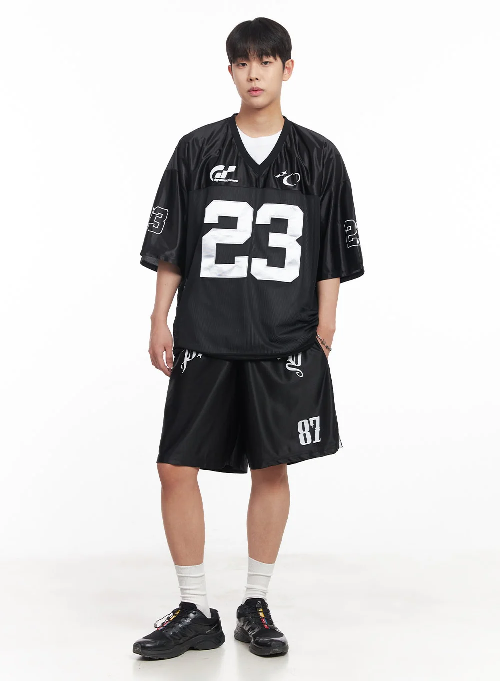 Men's Mesh V-Neck Jersey T-Shirt IA525 - Image 13