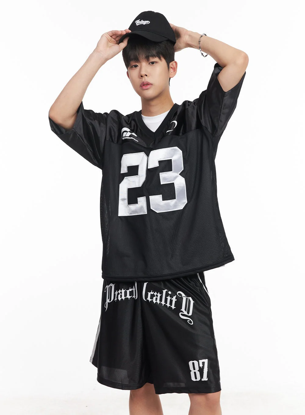 Men's Mesh V-Neck Jersey T-Shirt IA525 - Image 3