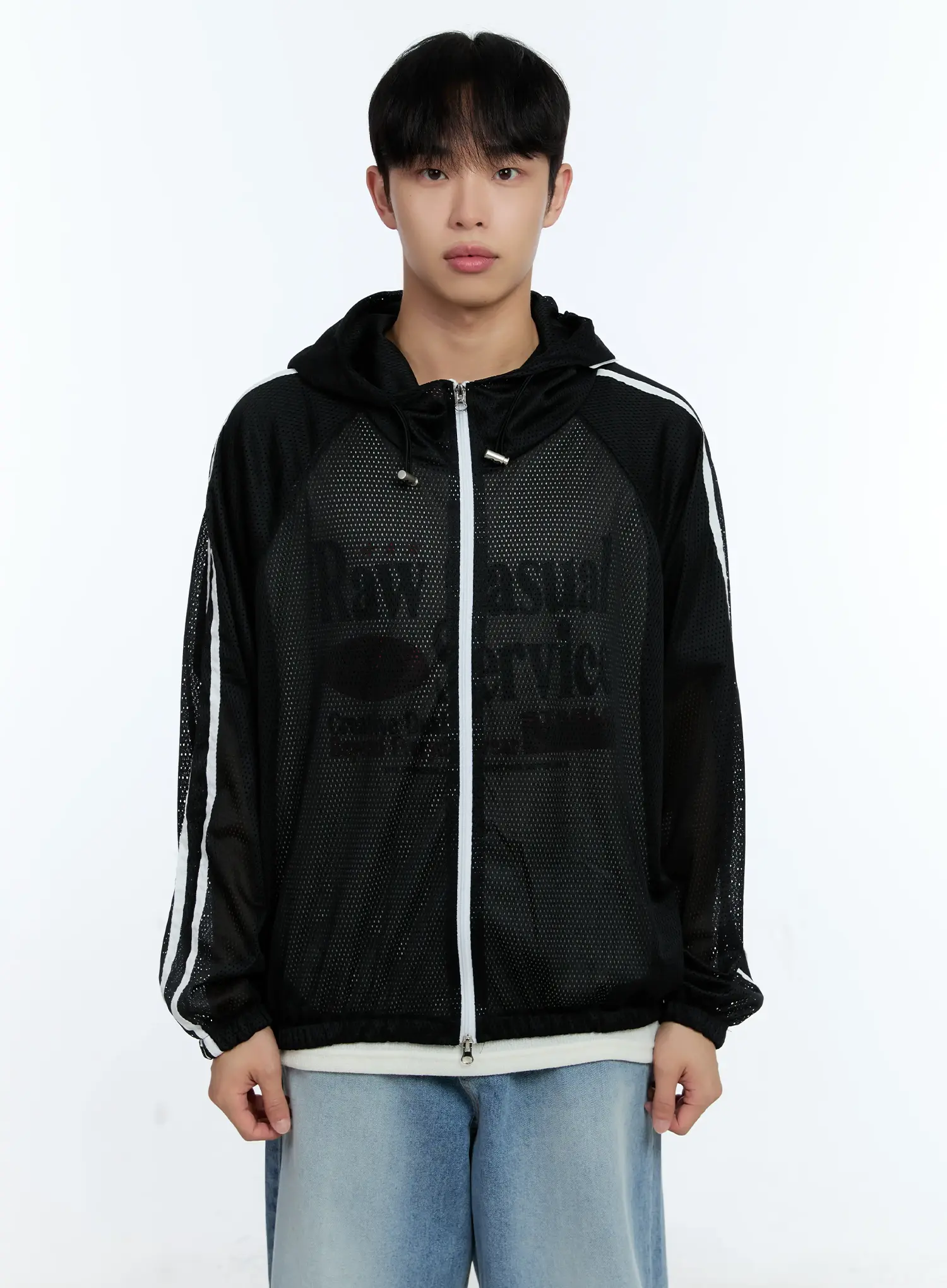Men's Mesh Zip-Up Hoodie IG519 - Image 15
