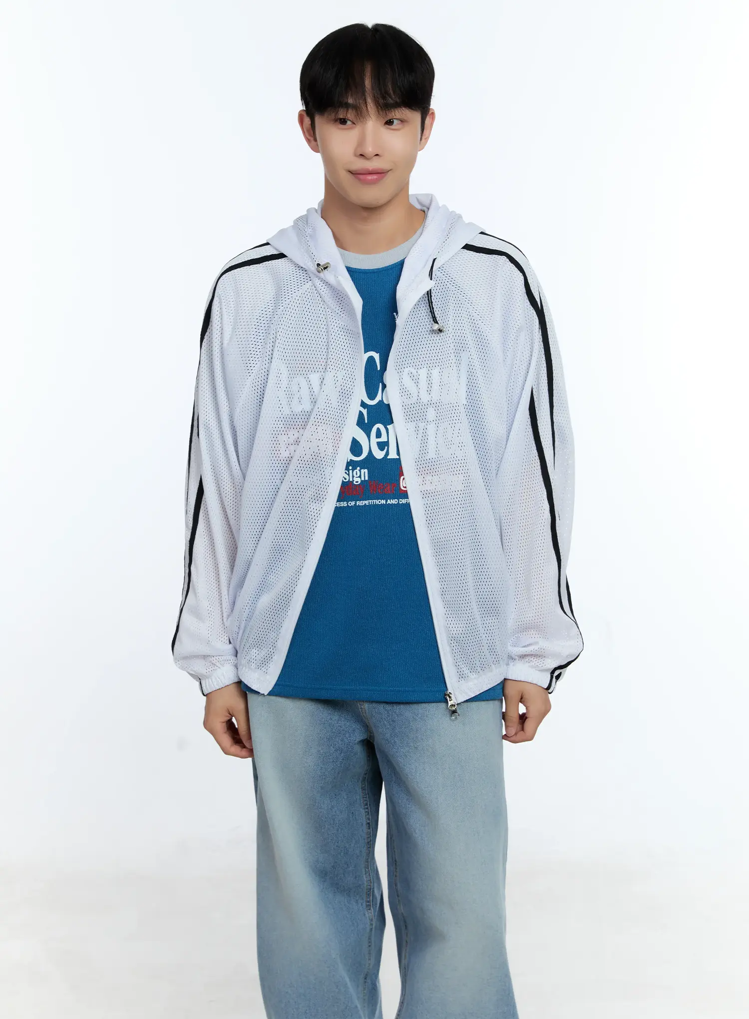 Men's Mesh Zip-Up Hoodie IG519 - Image 7