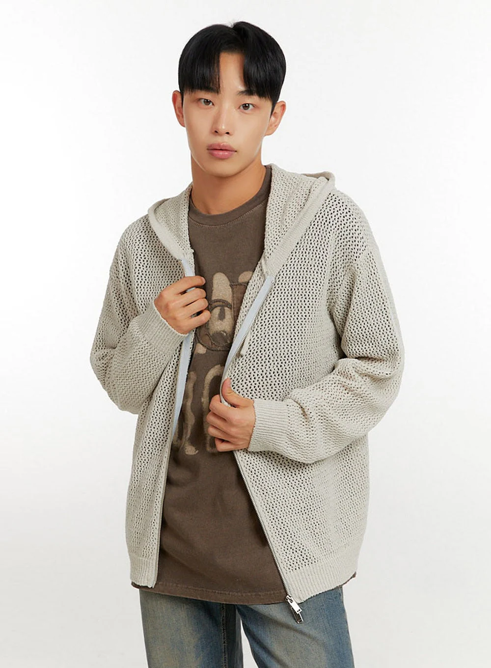 Men's Mesh Zip-Up Hoodie IU426 - Image 3