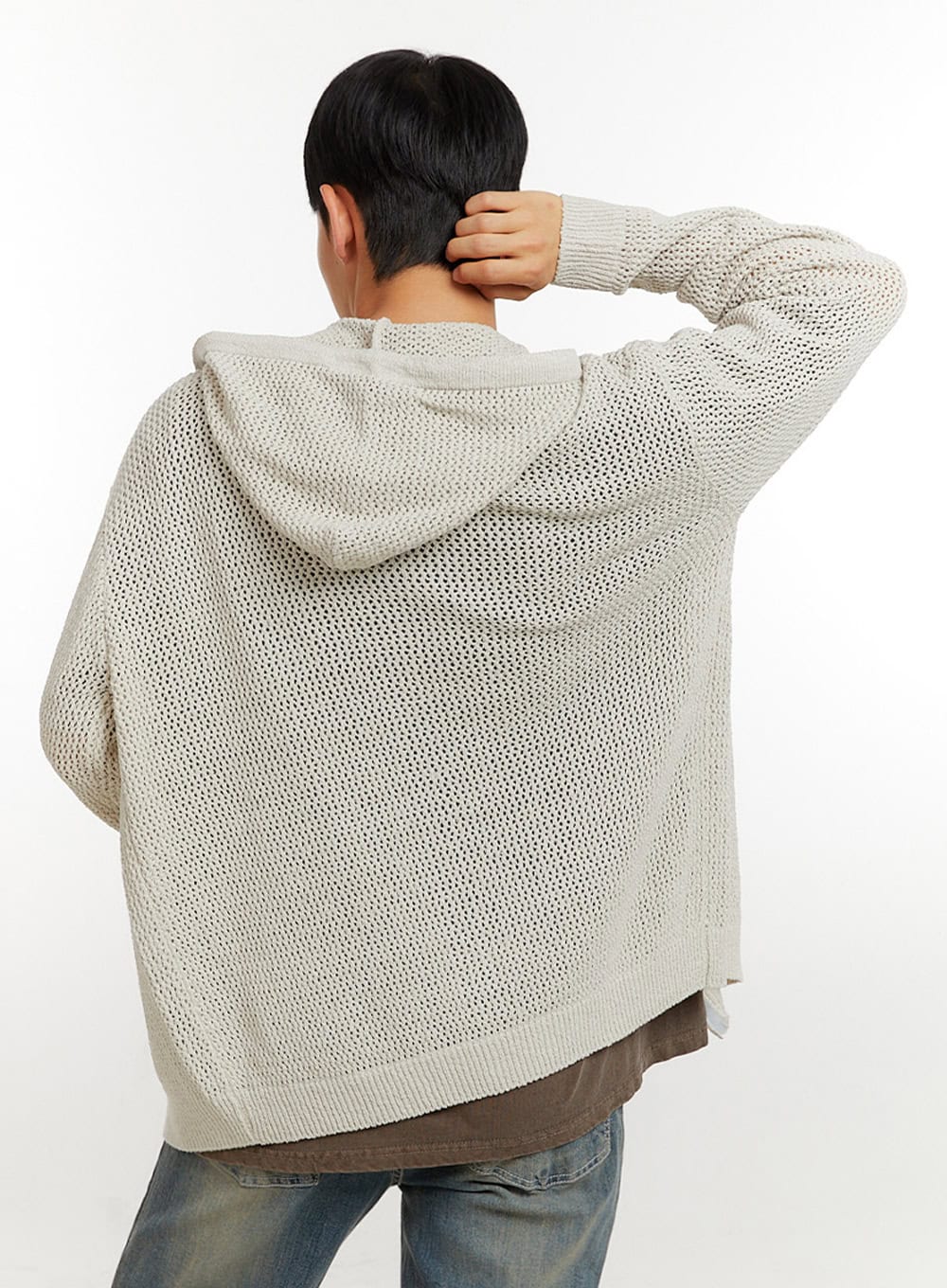 Men's Mesh Zip-Up Hoodie IU426 - Image 4
