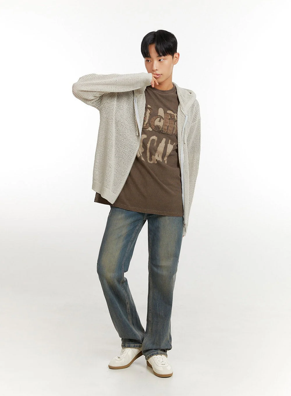 Men's Mesh Zip-Up Hoodie IU426 - Image 5