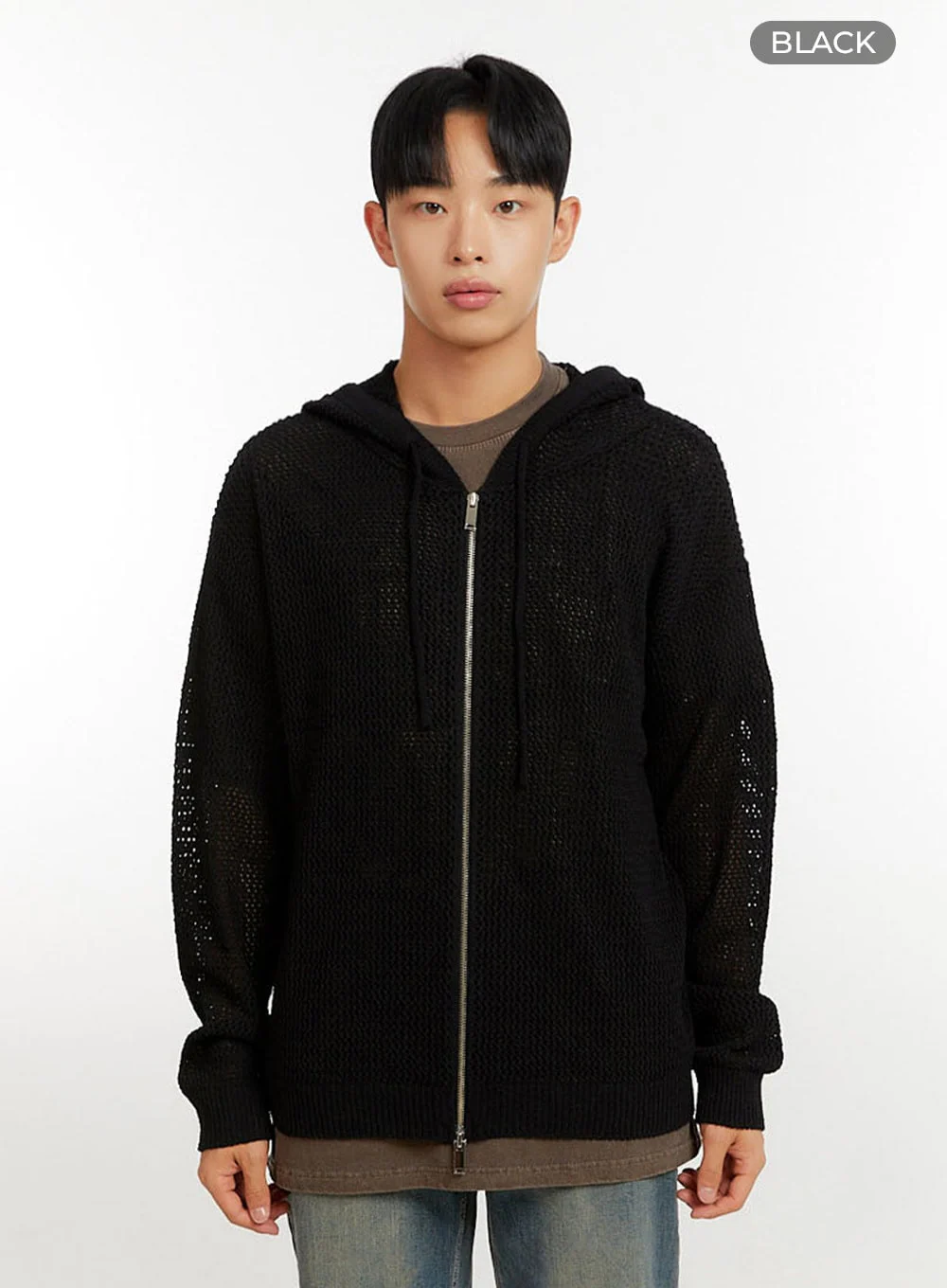 Men's Mesh Zip-Up Hoodie IU426 - Image 8
