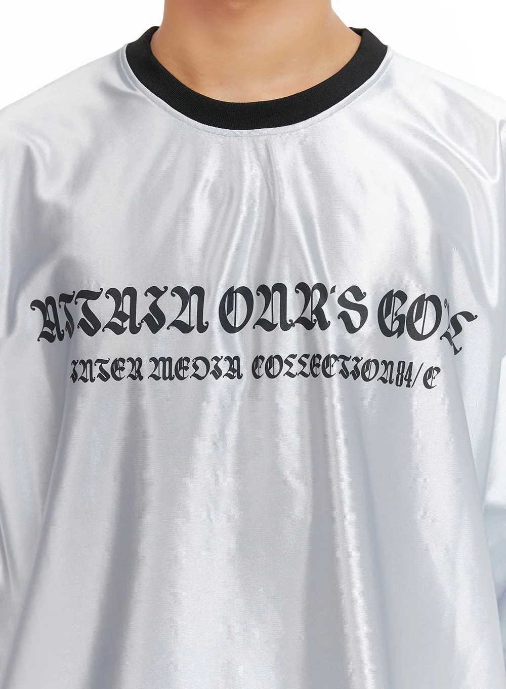 Men's Metallic Lettering T-Shirt IU412 - Image 4