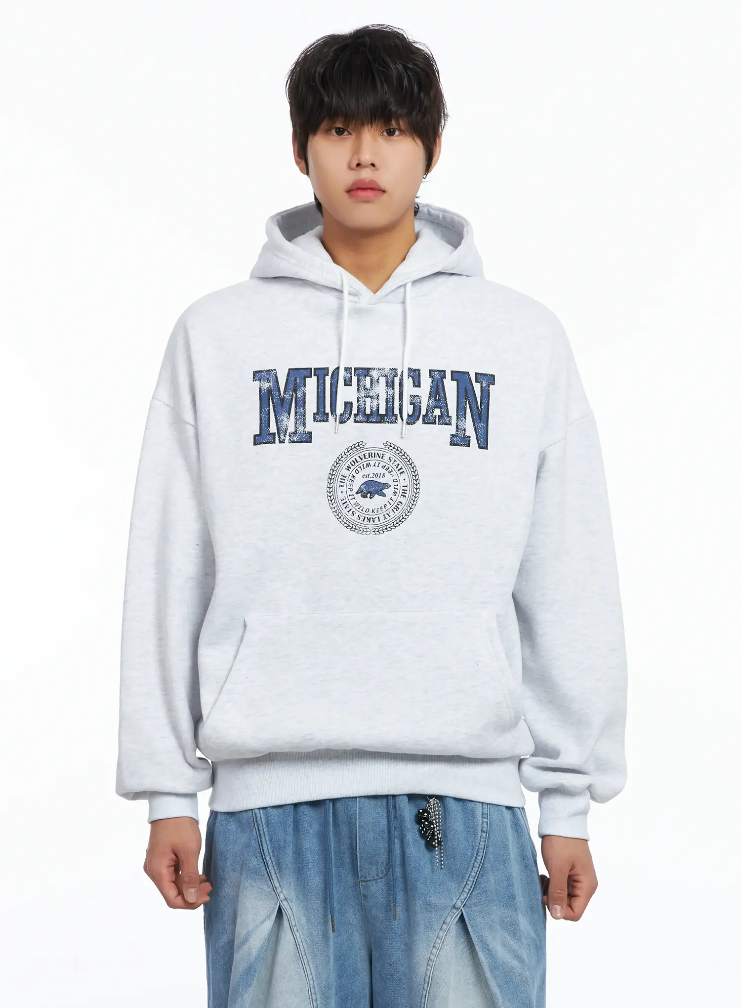 Men's Michigan Graphic Fleece Hoodie IJ512 - Image 10