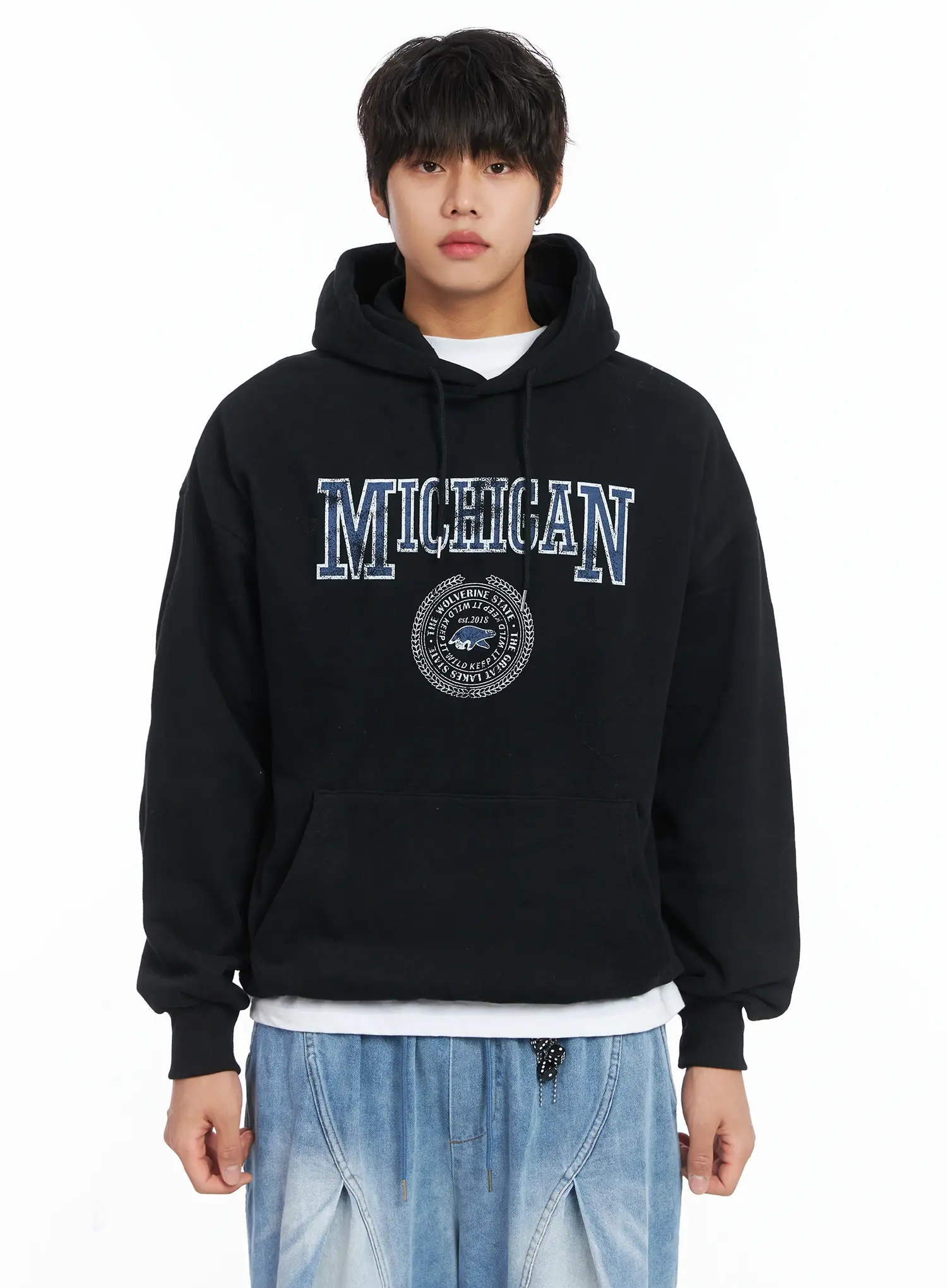 Men's Michigan Graphic Fleece Hoodie IJ512 - Image 13