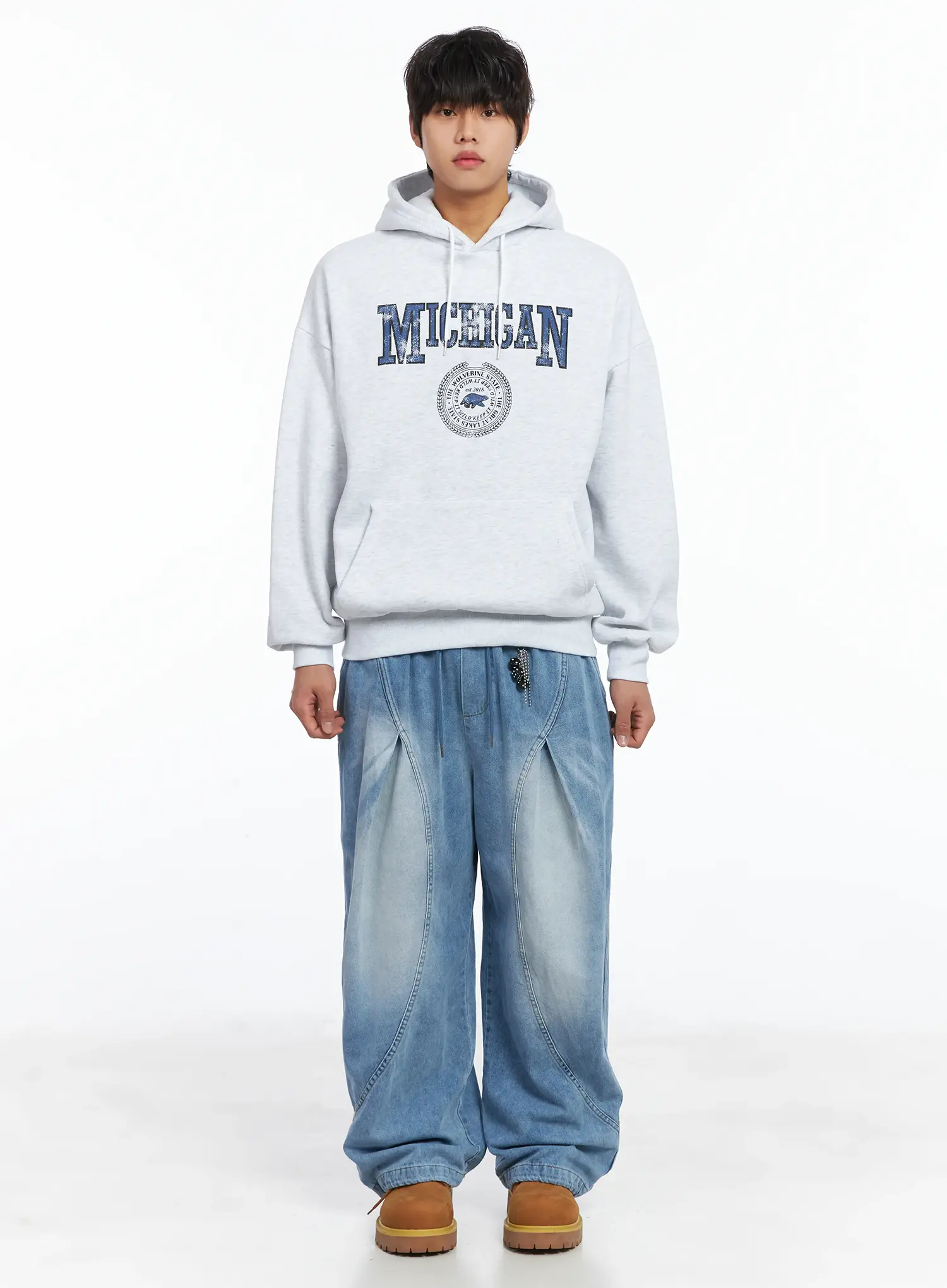 Men's Michigan Graphic Fleece Hoodie IJ512 - Image 3